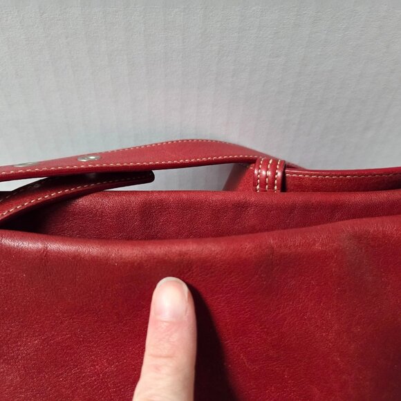 Vintage Coach Soho Legacy Duffle Red Leather Hobo Bucket Bag 9186 - Picture 11 of 16